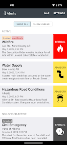Alberta Emergency Alert screenshot