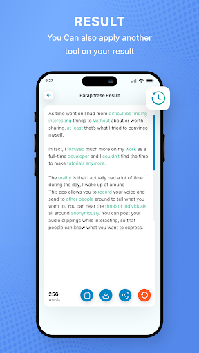 Paraphrasing Tool screenshot